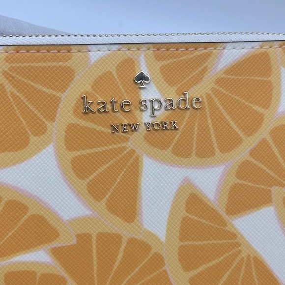 Kate Spade Staci Orange Toss Medium L-Zip Wristlet Multi - Picture 7 of 14